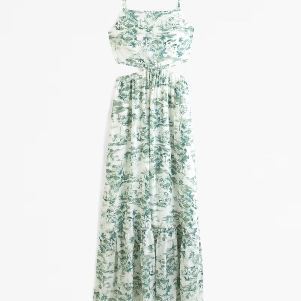 Abercrombie & Fitch Green and White Maxi Dress